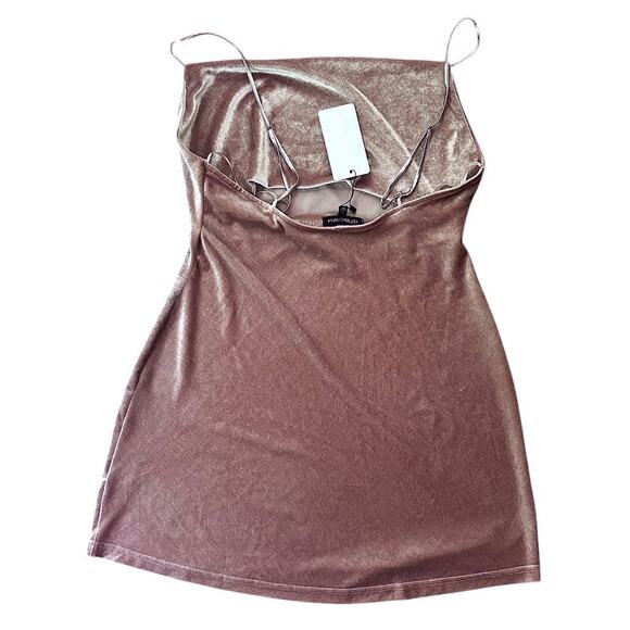 NWT Cotton Candy Spaghetti Strap Stretch Mauve Mini Dress Women's Large - Picture 4 of 7